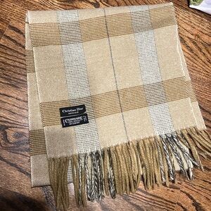 Christian Dior Monsieur Cashmere Plaid Scarf